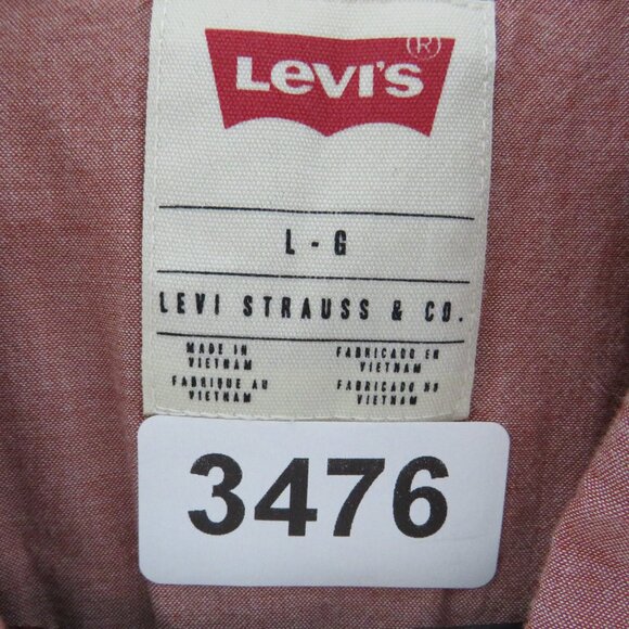 Levi's* Men's Short Sleeve Snap Down Curved Hem Double Pocket Shirt~ Size Large - Picture 3 of 11